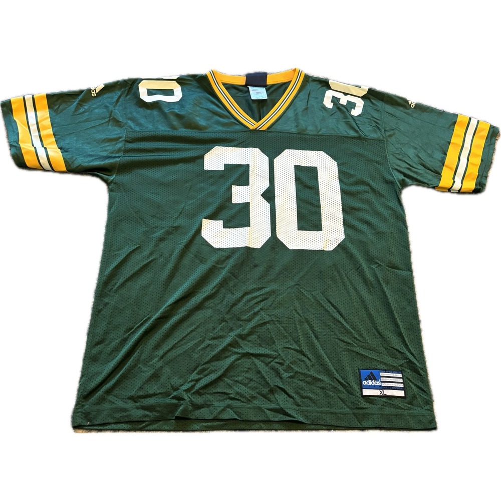 Vintage Adidas Green Bay Packers Ahman Green 30 Jersey Mens XL Green NFL Mesh